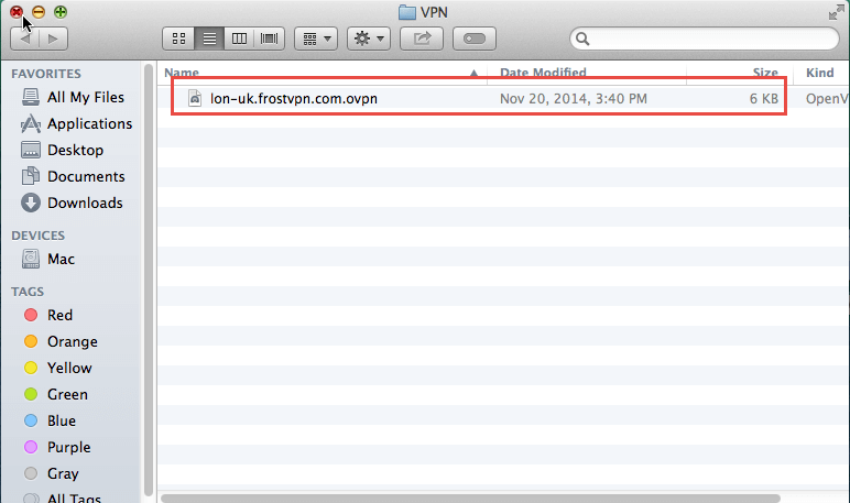 OpenVPN - Mac OS X - Step 6