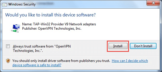 OpenVPN - Windows 7 & Vista - Step 6