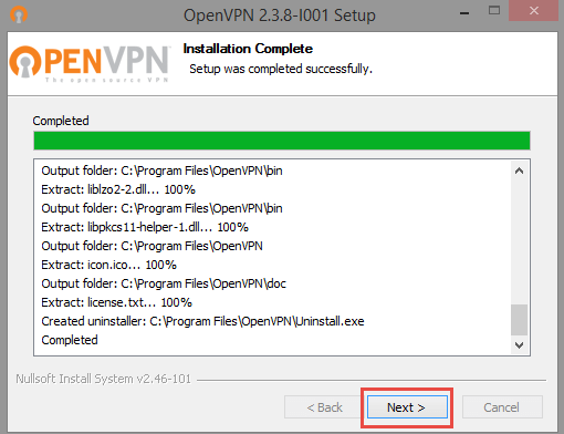 OpenVPN - Windows 8 - Step 8
